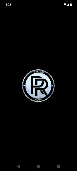 Rapture Ready splash screen with the round R logo on a black background
